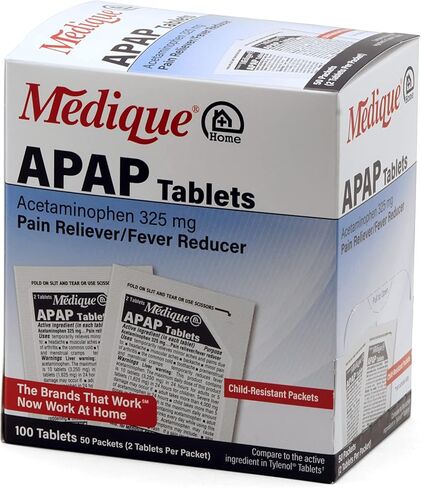 Medique @ Home 70333 APAP Non-Aspirin Tablets, 100 Count(Pack of 2) in Saudi Arabia
