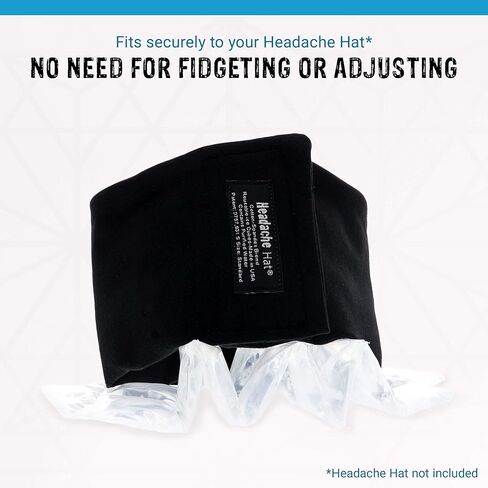 هيديك هات - حاجز من الصوف الدقيق لقبعة الصداع وعبوات الثلج هالو لتخفيف الصداع النصفي والصداع، ملحق مريح والتحكم في درجة الحرارة (مقاس قياسي) in Kuwait