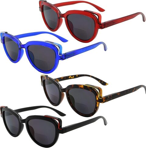 Eyekepper 4-pack Bifocal Reading Glasses Cat Eye Design Bi-focal Readers Women in Kuwait