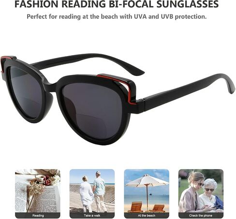 Eyekepper 4-pack Bifocal Reading Glasses Cat Eye Design Bi-focal Readers Women in Kuwait