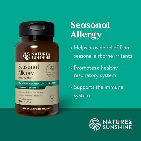 Nature's Sunshine Seasonal Allergy, 100 Capsules | Herbal Respiratory Supplement Helps Support the Body During Seasonal Changes in Saudi Arabia