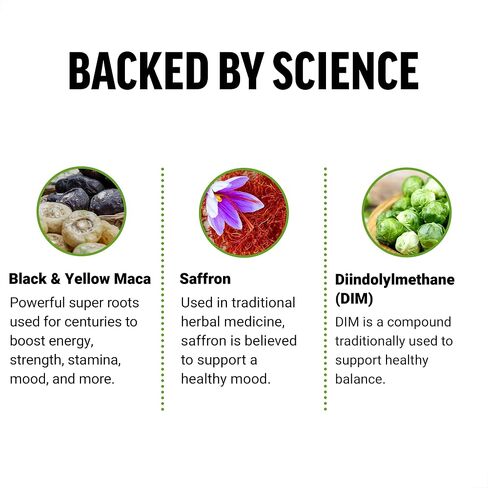 FORCE FACTOR Perfect Maca, Maca Root and DIM Supplement with Saffron to Boost Energy and Mood, with Yellow and Black Maca, Vitamins, Minerals, and Antioxidants, Dark Cherry Flavor, 60 Soft Chews in Saudi Arabia