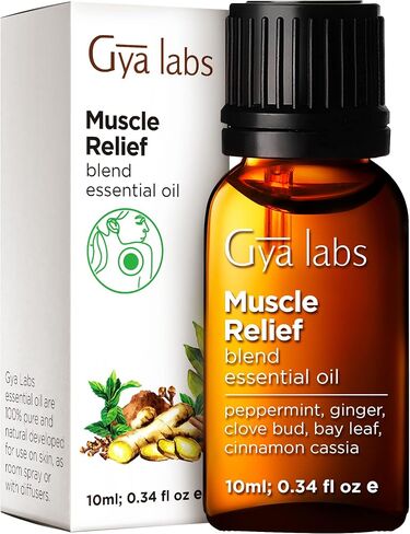 Gya Labs Muscle Relief Essential Oil Blend - Warm, Soothing Scent (0.34 fl oz) in Saudi Arabia