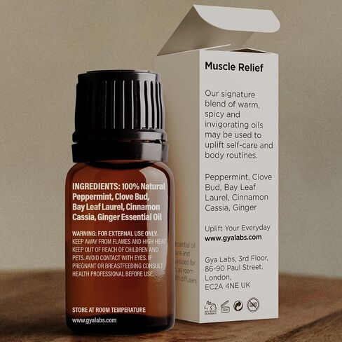 Gya Labs Muscle Relief Essential Oil Blend - Warm, Soothing Scent (0.34 fl oz) in Saudi Arabia