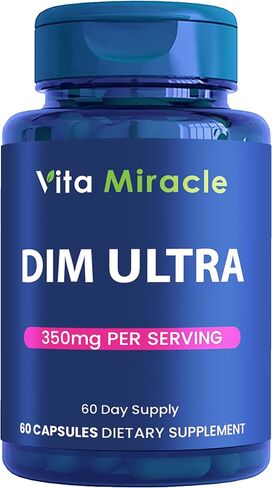مكمل DIM للرجال والنساء - مركب استقلاب الاستروجين 350 مجم - فيتامين دييندوليل ميثان للتخلص من السموم - DIM Plus Bioperine لتعزيز الامتصاص - مركب DIM - كمية تكفي لمدة 30 يومًا in Kuwait