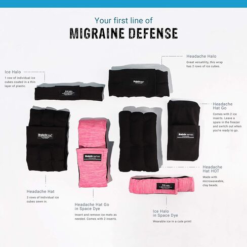 قبعة الصداع- جو (أسود) عبوة ثلج لتخفيف آلام الصداع النصفي وتخفيف التوتر، تتضمن حصيرة ثلجية إضافية in Kuwait