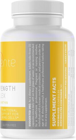 Juveriente Bone Strength Complex/A Dietary Therapy of a Japanese Traditional Fruit, Packed with Vitamin C, D3, K2, Calcium, Phosphorus, Food Grade Strontium and Boron / 90 Capsules for 30 Days in Saudi Arabia