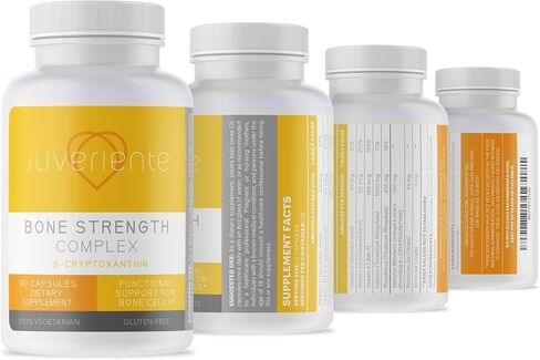 Juveriente Bone Strength Complex/A Dietary Therapy of a Japanese Traditional Fruit, Packed with Vitamin C, D3, K2, Calcium, Phosphorus, Food Grade Strontium and Boron / 90 Capsules for 30 Days in Saudi Arabia