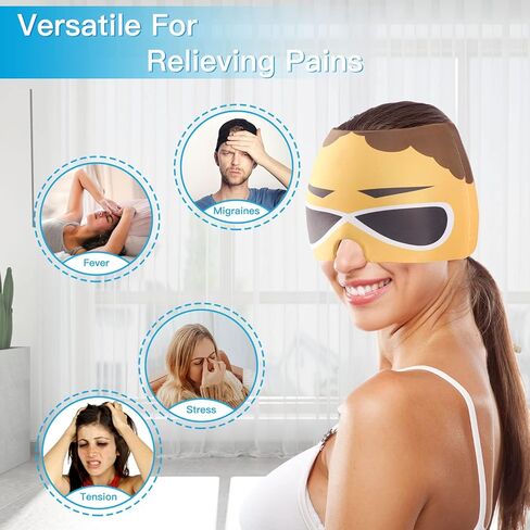 MOES HEALTH Headache Relief Cap, Migraine Ice Head Wrap, Odorless Gel Migraine Ice Head Wrap, One Size Fits All, Comfortable & Stretchy for Relieving Headaches Black in Kuwait
