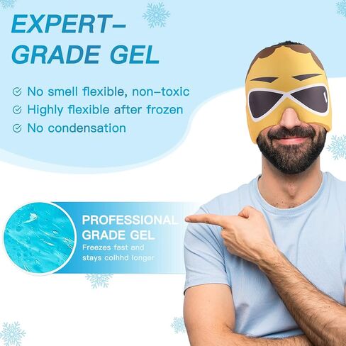 MOES HEALTH Headache Relief Cap, Migraine Ice Head Wrap, Odorless Gel Migraine Ice Head Wrap, One Size Fits All, Comfortable & Stretchy for Relieving Headaches Black in Kuwait