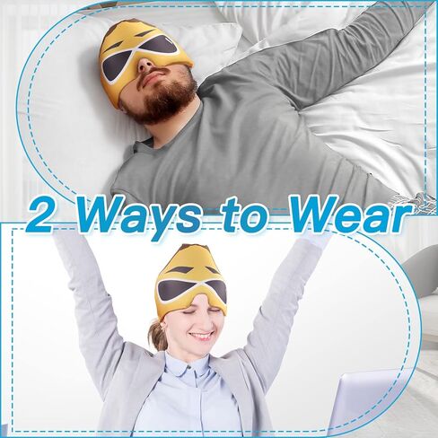 MOES HEALTH Headache Relief Cap, Migraine Ice Head Wrap, Odorless Gel Migraine Ice Head Wrap, One Size Fits All, Comfortable & Stretchy for Relieving Headaches Black in Kuwait