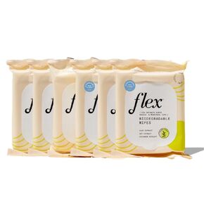 Flex Wipes | Flushable Feminine Wipes for Bodies, Menstrual Cups & Discs | Gentle on Intimate Areas | Dermatologist-tested | 6 Packs x 12-Count in Saudi Arabia