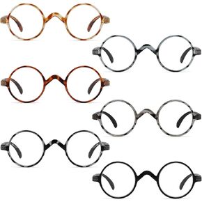 Reducblu Professor Round Reading Glasses for Women Men Vintage Readers(Black +2.50) in Kuwait