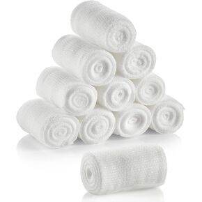 Gauze Bandage Rolls - 4 Yards Per Roll of Medical Grade Gauze Bandage and Stretch Bandage Wrapping for Dressing All Types of Wounds and First Aid Kit by MEDca, (2" Pack of 12)