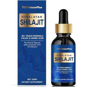 قطرات سائل راتنج شيلاجيت من الهيمالايا، راتنج شيلاجيت عضوي نقي من الهيمالايا 500 مجم، 85+ من المعادن النزرة وحمض الفولفيك لتعزيز الدماغ والطاقة in Kuwait