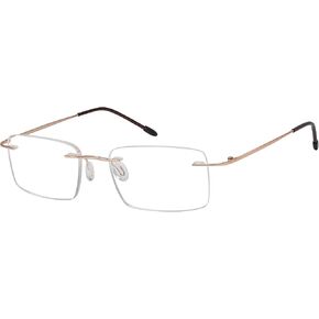 نظارات قراءة معدنية بدون إطار من Eyekepper مكونة من 3 قطع للرجال - قارئات مستطيلة بدون إطار (بني/فضي/ذهبي)+1.75