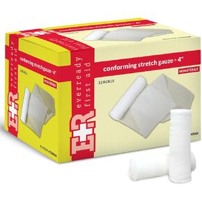 Ever Ready First Aid Conforming Gauze Roll Bandage Non Sterile Box of 6-6 inch