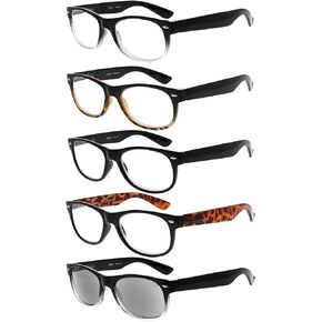 Eyekepper Classic 80's Reading Glasses for Women 5 Pairs Readers Include Reading Sunglasses +2.00