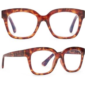DIFF Reading glasses blue light blocking, Lightweight Oversized Readers Ava Compliments Eyewear for Women, Tortoise Styles