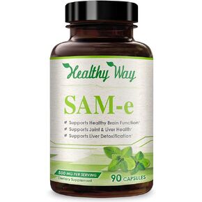 Healthy Way Pure SAM-e 500mg 90 كبسولة (S-Adenosyl Methionine) يدعم الصحة ووظيفة الدماغ، غير معدل وراثيًا، صنع في الولايات المتحدة الأمريكية in Kuwait