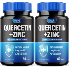 VIVE MD (2 Pack) Quercetin 500mg with Zinc-Immune System Booster, Lung Support Supplement for Adults Kids-Immunity Defense (120 Capsules) in Saudi Arabia