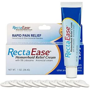 RectaEase 5% Lidocaine Hemorrhoid Relief Cream 1 oz Tube, Anorectal Cream, Rapid Numbing Relief, Hemorrhoid Treatment from Itch and Burn (Free Finger Cots) in Saudi Arabia