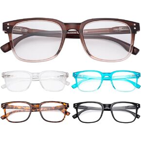 Eyekepper 5 Pack Large Reading Glasses - Square Readers for Men Women Reading in Kuwait