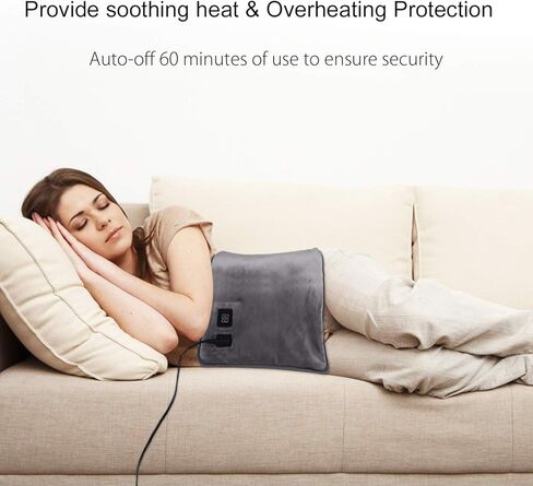 BRIGENIUS Graphene Electric Large Heating Pad for Back Pain Relief, Innovative Graphene Heating Material Fast Heating Pad for Cramps Neck Shoulder, 3 Heat Settings with Auto Shut-Off - 12" X 24" in Kuwait