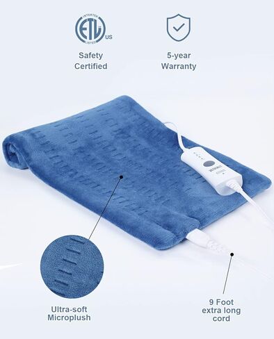 Heating Pad for Back Pain and Cramps 12x24 Inch, Relief, Electric Heat Pad for Neck and Shoulders, Auto Shut Off, Portable Ultra Soft with 4 Temperature Settings in Saudi Arabia