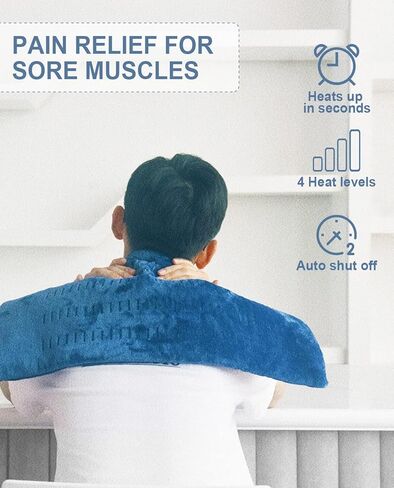 Heating Pad for Back Pain and Cramps 12x24 Inch, Relief, Electric Heat Pad for Neck and Shoulders, Auto Shut Off, Portable Ultra Soft with 4 Temperature Settings in Saudi Arabia