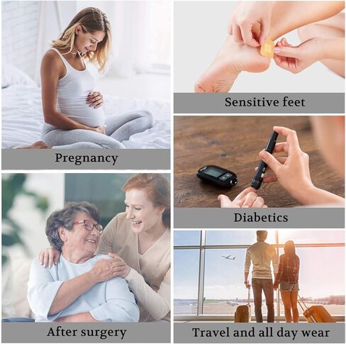 جوارب LIN PERFORMANCE للسيدات غير مربوطة للكاحل لمرضى السكري، مقدمة بدون خياطة، وسادة ناعمة، جزء علوي فضفاض، 4 أزواج (9-11، أبيض) in Kuwait