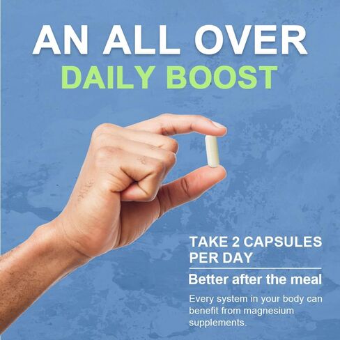 Triple Complex Magnesium Supplment, 3X High Absorption Pure Magnesium 500mg Complex with Magnesium Glycinate, Citrate, Oxide, Chelated Magnesium Supplement for Women and Men, Non-GMO and Gluten Free in Kuwait