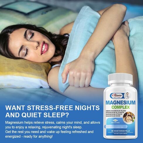 Triple Complex Magnesium Supplment, 3X High Absorption Pure Magnesium 500mg Complex with Magnesium Glycinate, Citrate, Oxide, Chelated Magnesium Supplement for Women and Men, Non-GMO and Gluten Free in Kuwait