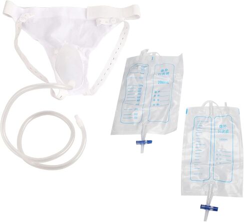 Nals for Men Spill Proof Nighttime,Male External Catheter with Adhesive,Mobility Daily Living Aids,Urine Collection Bag Reusable Silicone Urinal for Men Elderly Bedridden Patients in Saudi Arabia