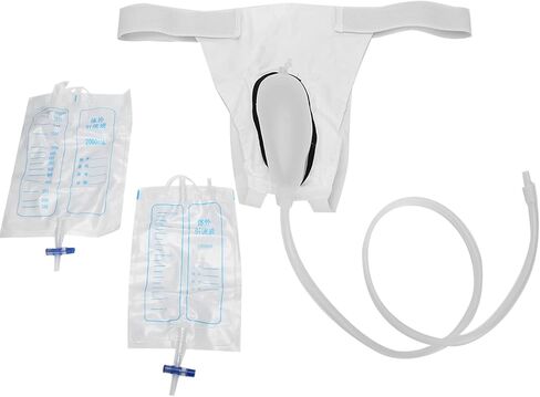 Nals for Men Spill Proof Nighttime,Male External Catheter with Adhesive,Mobility Daily Living Aids,Urine Collection Bag Reusable Silicone Urinal for Men Elderly Bedridden Patients in Saudi Arabia