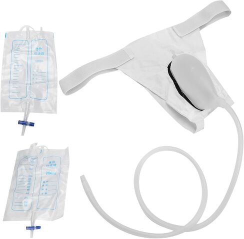 Nals for Men Spill Proof Nighttime,Male External Catheter with Adhesive,Mobility Daily Living Aids,Urine Collection Bag Reusable Silicone Urinal for Men Elderly Bedridden Patients in Saudi Arabia