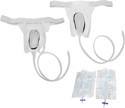 Nals for Men Spill Proof Nighttime,Male External Catheter with Adhesive,Mobility Daily Living Aids,Urine Collection Bag Reusable Silicone Urinal for Men Elderly Bedridden Patients in Saudi Arabia