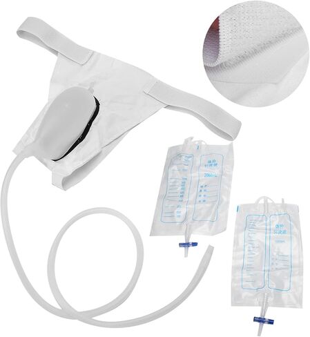 Nals for Men Spill Proof Nighttime,Male External Catheter with Adhesive,Mobility Daily Living Aids,Urine Collection Bag Reusable Silicone Urinal for Men Elderly Bedridden Patients in Saudi Arabia