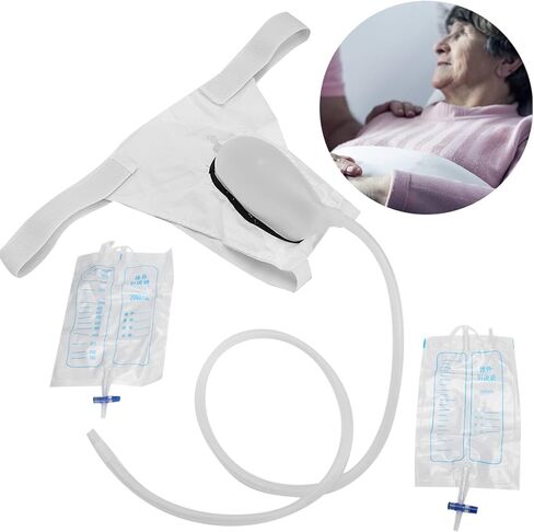 Nals for Men Spill Proof Nighttime,Male External Catheter with Adhesive,Mobility Daily Living Aids,Urine Collection Bag Reusable Silicone Urinal for Men Elderly Bedridden Patients in Saudi Arabia
