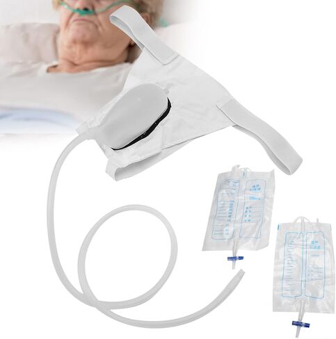 Nals for Men Spill Proof Nighttime,Male External Catheter with Adhesive,Mobility Daily Living Aids,Urine Collection Bag Reusable Silicone Urinal for Men Elderly Bedridden Patients in Saudi Arabia