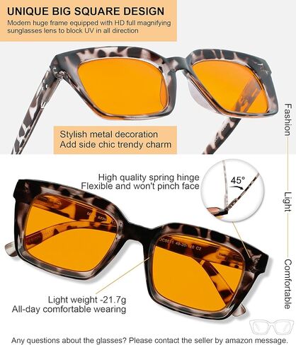 MARE AZZURO 98% نظارات شمسية للقراءة باللون الأزرق للسيدات U V قارئات ألعاب الكمبيوتر 0 1.0 1.25 1.5 1.75 2.0 2.25 2.5 2.75 3.0 3.5 (أسود، 2.00) in Kuwait