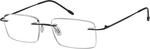 Eyekepper 3-Pack Rimless Metal Reading Glasses for Men - Rectangle Frameless Readers (Black/Blue/Gunmetal)+0.00 in Kuwait