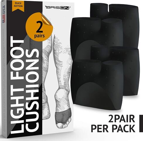 Metatarsal Pads Ball of Foot Cushions - Soft Gel Forefoot Sleeves Mortons Neuroma Callus Metatarsalgia Feet Pain Relief Bunion Forefoot Cushioning Relief Women Men - 2 Pairs - Black in Kuwait