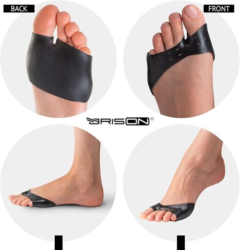 Metatarsal Pads Ball of Foot Cushions - Soft Gel Forefoot Sleeves Mortons Neuroma Callus Metatarsalgia Feet Pain Relief Bunion Forefoot Cushioning Relief Women Men - 2 Pairs - Black in Kuwait