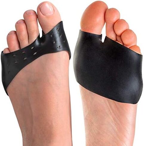 Metatarsal Pads Ball of Foot Cushions - Soft Gel Forefoot Sleeves Mortons Neuroma Callus Metatarsalgia Feet Pain Relief Bunion Forefoot Cushioning Relief Women Men - 2 Pairs - Black in Kuwait