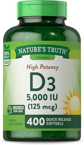 Nature's Truth Vitamin D3 10000 IU Softgels | 300 Count | Extra Strength | Non-GMO & Gluten Free Supplement in Saudi Arabia