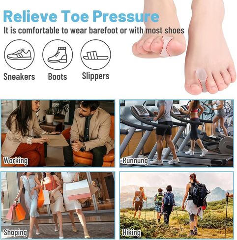 18 حزمة من فواصل أصابع القدم الجل من OYANIMO، مصحح الورم، أدوات فرد أصابع القدم من السيليكون الناعم لمحاذاة أصابع القدم المتداخلة in Kuwait
