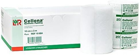Lohmann & Rauscher Cellona Synthetic Padding, Latex Free Cast Padding for Compression Bandages & Casting, High Quality & 100% Polyester Self-Adhering Wrap, 4 Rolls, 3.9" x 4 yards (10 cm x 3 m) in Saudi Arabia
