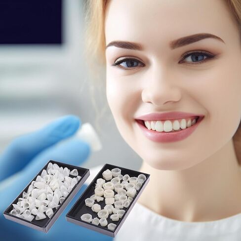 120 Pieces Dental Temporary Tooth Cap Crown Veneers Front Back Anterior and Molar Posterior Teeth with Tooth Repair Thermal Beads Cap Filler for Missing Broken Teeth in Kuwait