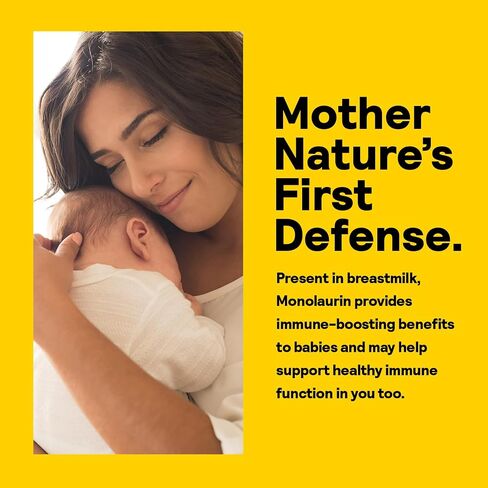 Nature's Life Monolaurin Capsules, 1000 mg | Vegetarian | Support for Healthy Immune Function & Digestion | Derived from Raw Coconuts | Optimal Wellness Benefits | 180 ct in Kuwait